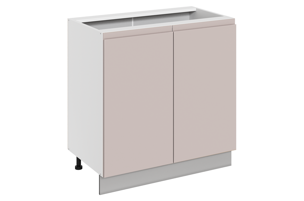 Фьюжн Шкаф рабочий L800 B500 (2 дв. гл.) (эмаль) (белый/кофейный)