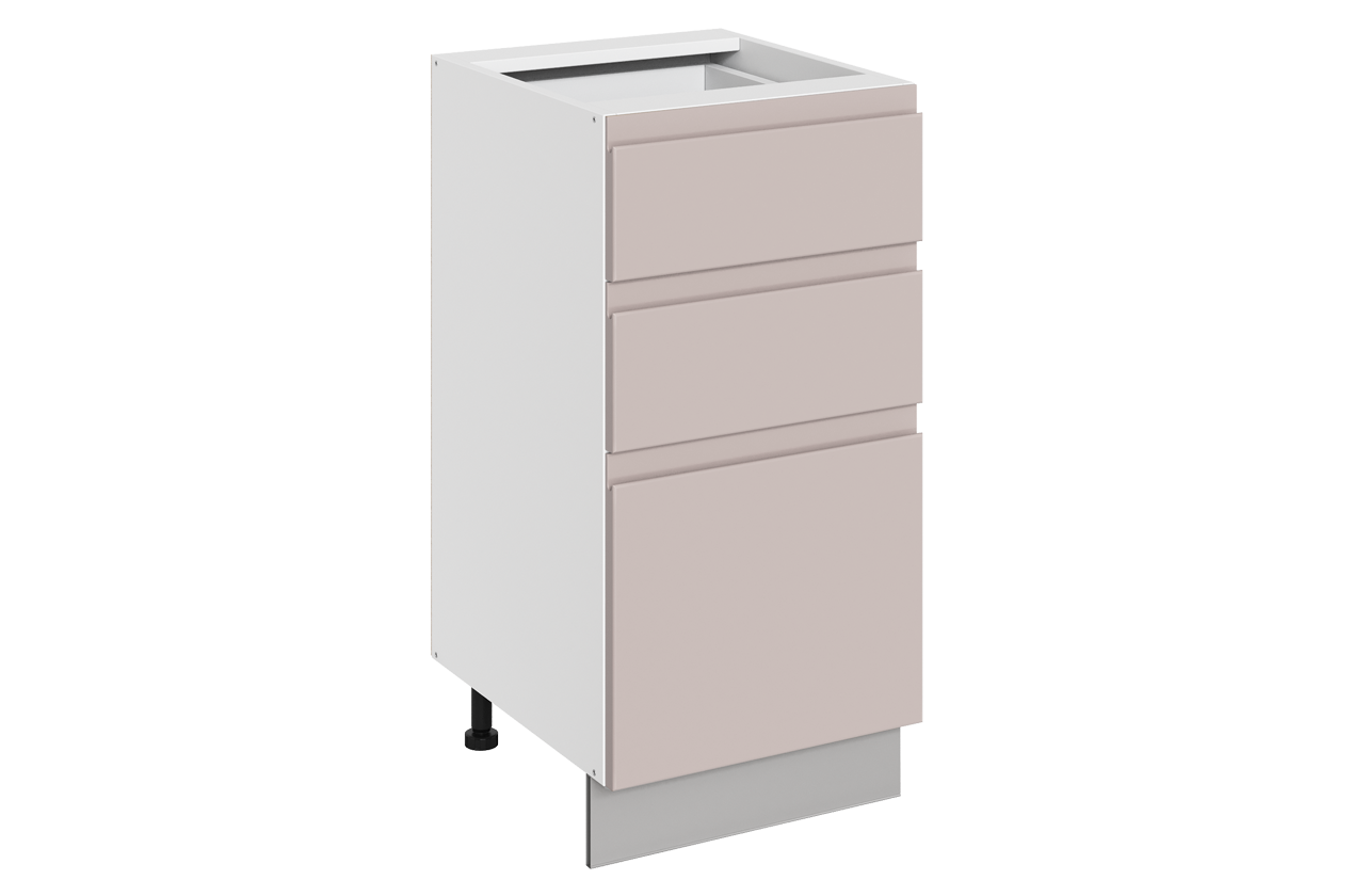 Фьюжн Шкаф рабочий L400 Старт (3 ящ.) (эмаль) (белый/кофейный)