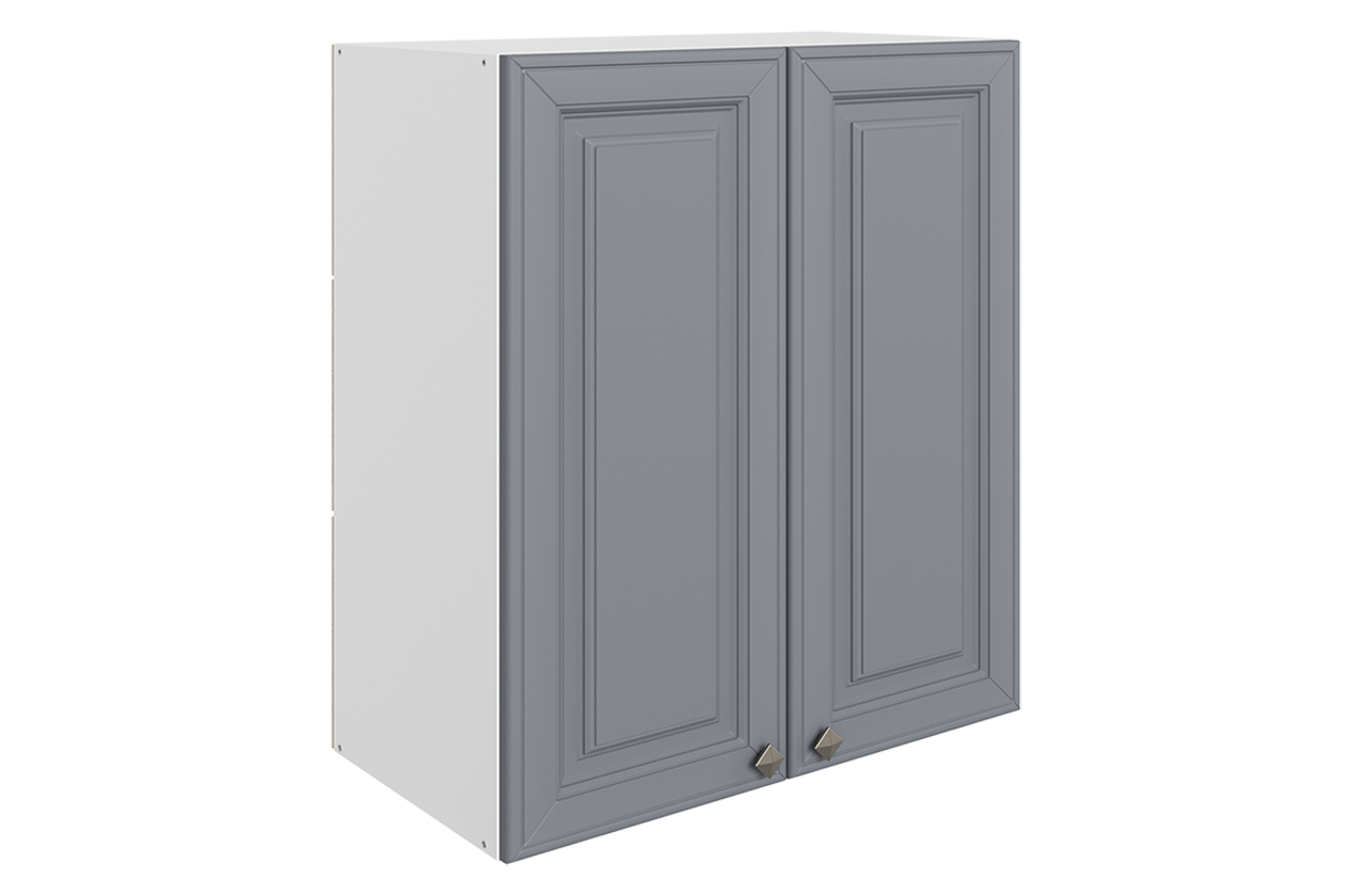 Мишель Шкаф навесной L600 Н720 (2 дв. гл.) (эмаль) (белый/серый)