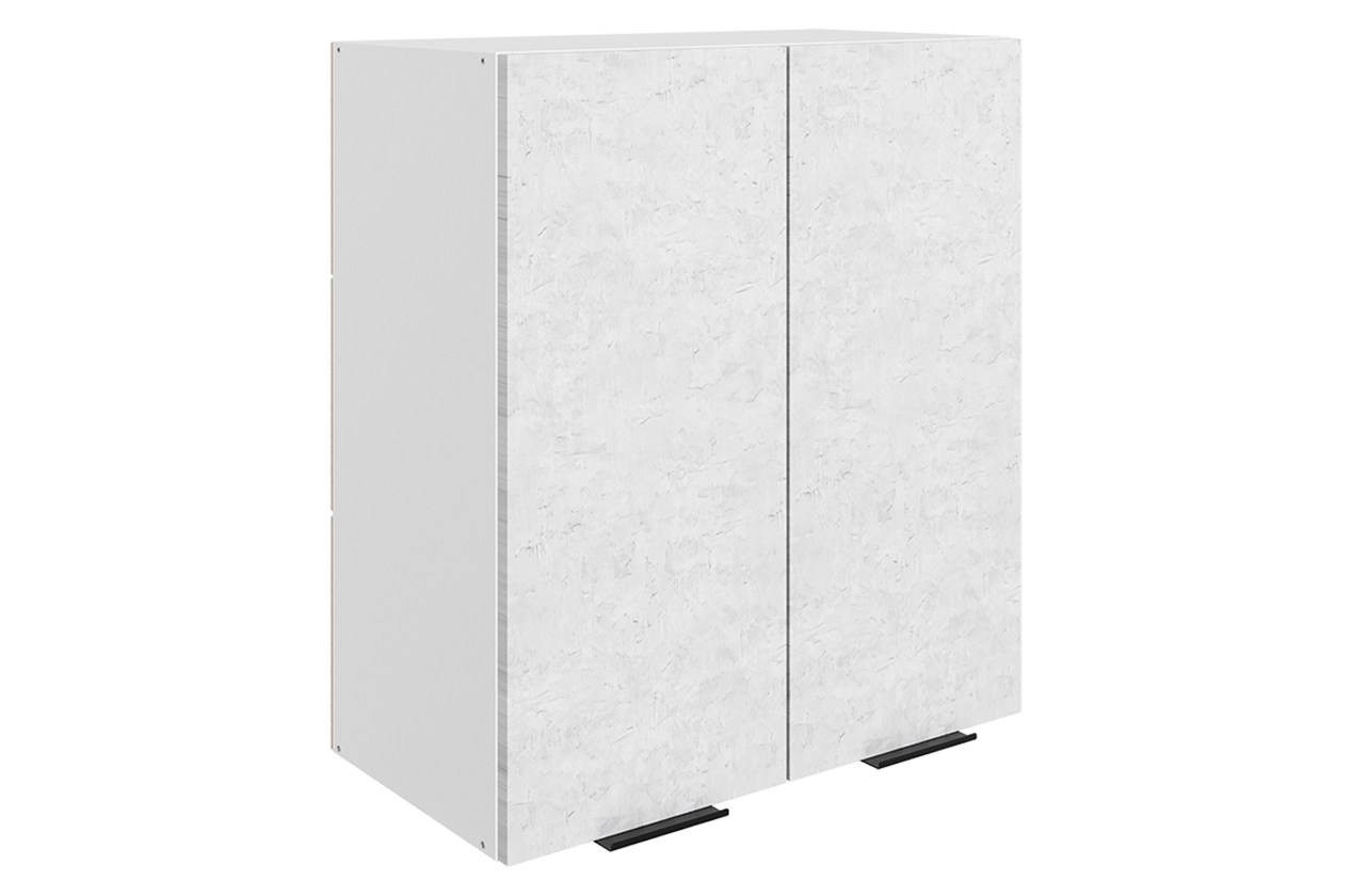 Стоун Шкаф навесной L600 Н720 (2 дв. гл.) (белый/белая скала)