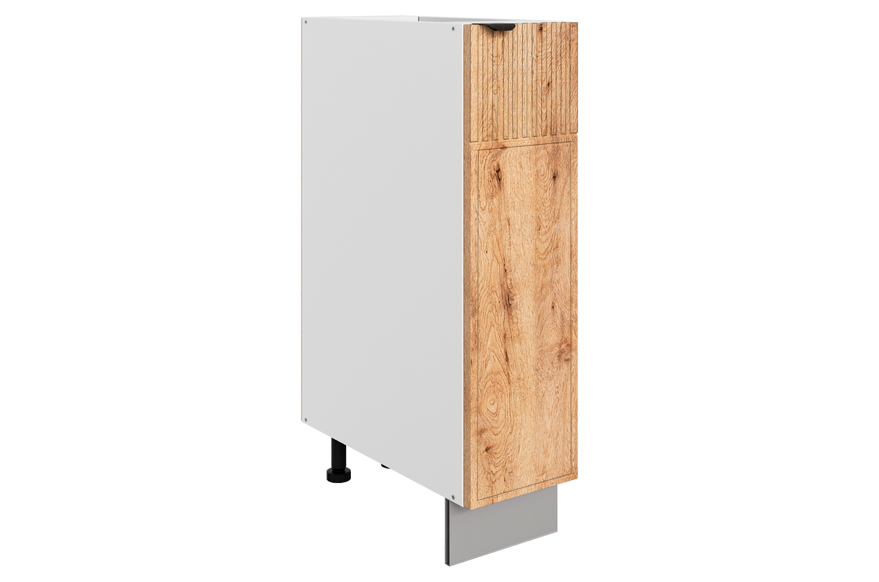 Бариста Шкаф рабочий L200 B500 (1 дв. гл.) (правый) (белый/дуб европейский матовый)