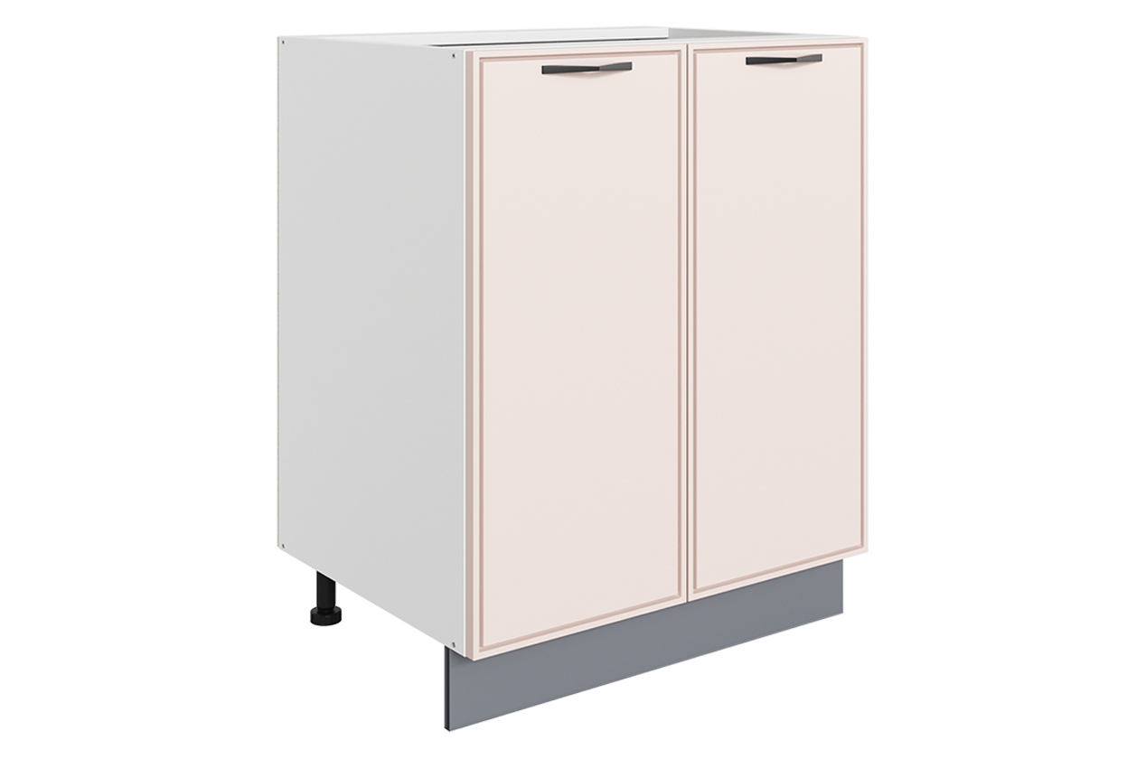 Монако Шкаф рабочий L600 (2 дв. гл.) (белый/айвори матовый)