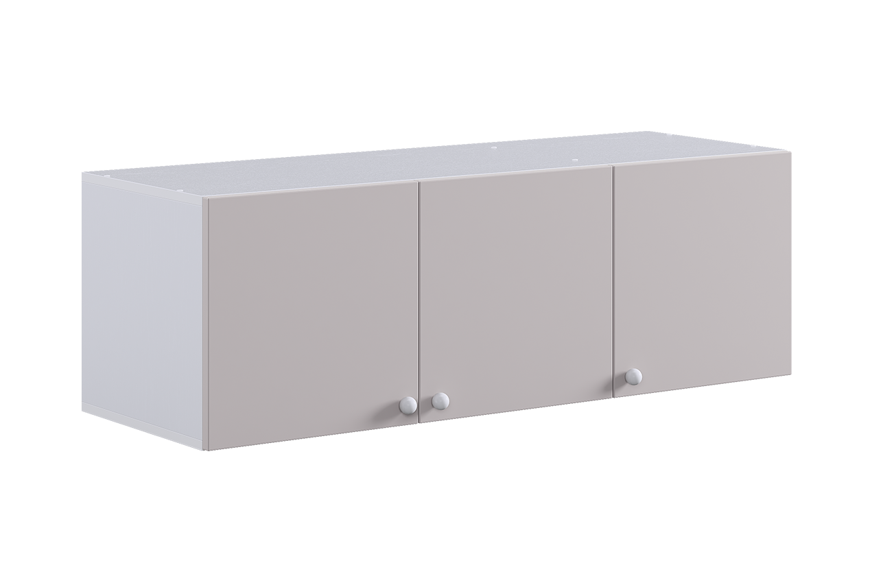 Милана Антресоль трехдверная (белое дерево/сакура)