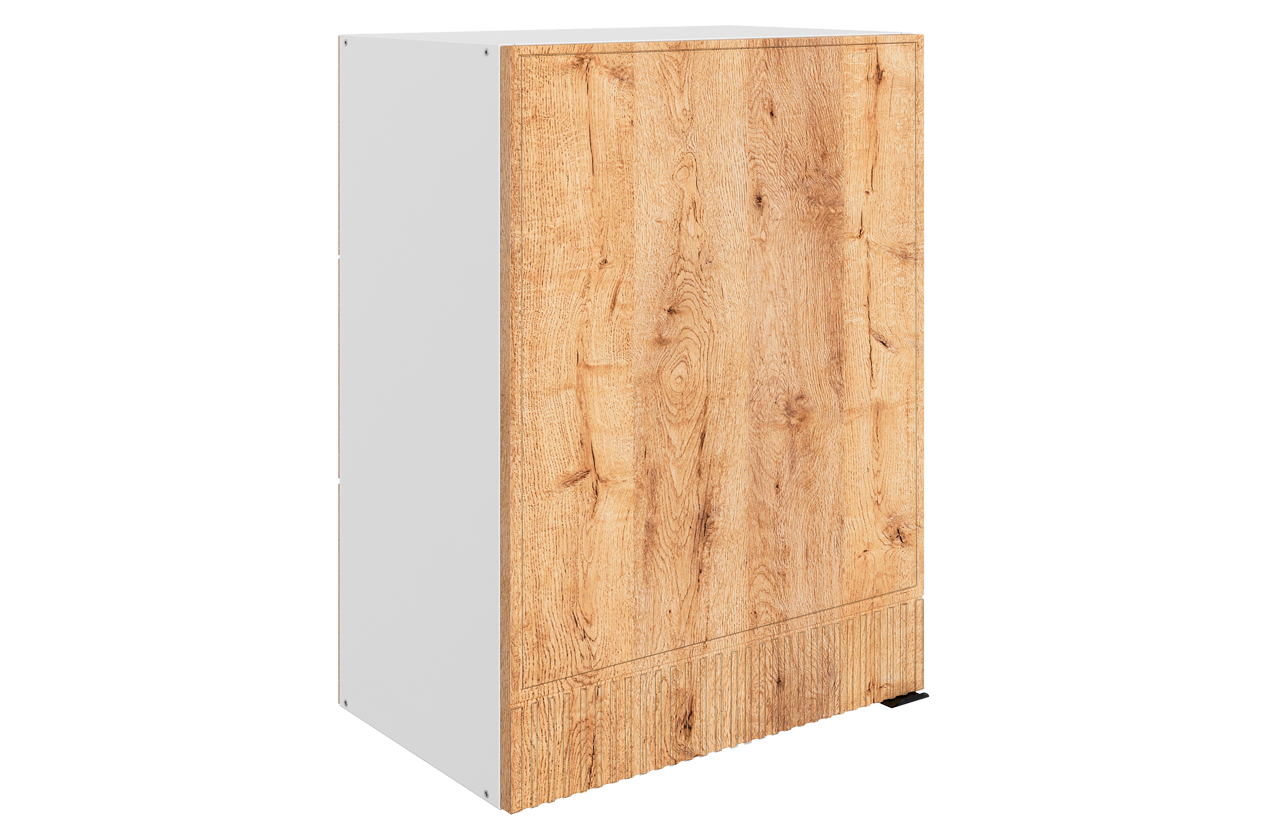 Бариста Шкаф навесной L500 Н720 (1 дв. гл.) (левый) (белый/дуб европейский матовый)