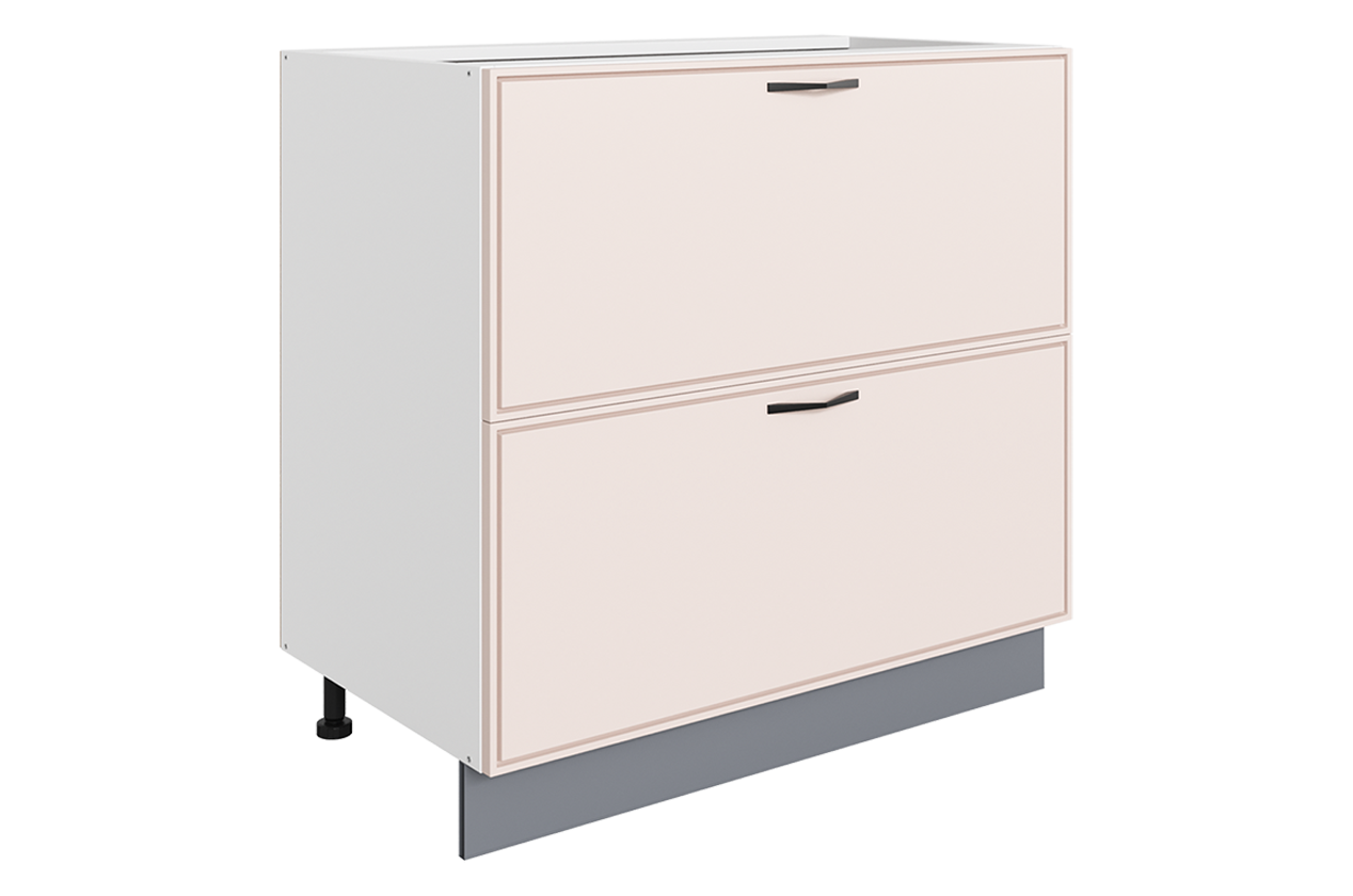 Монако Шкаф рабочий L800 B500 Слим (2 ящ.) (белый/айвори матовый)