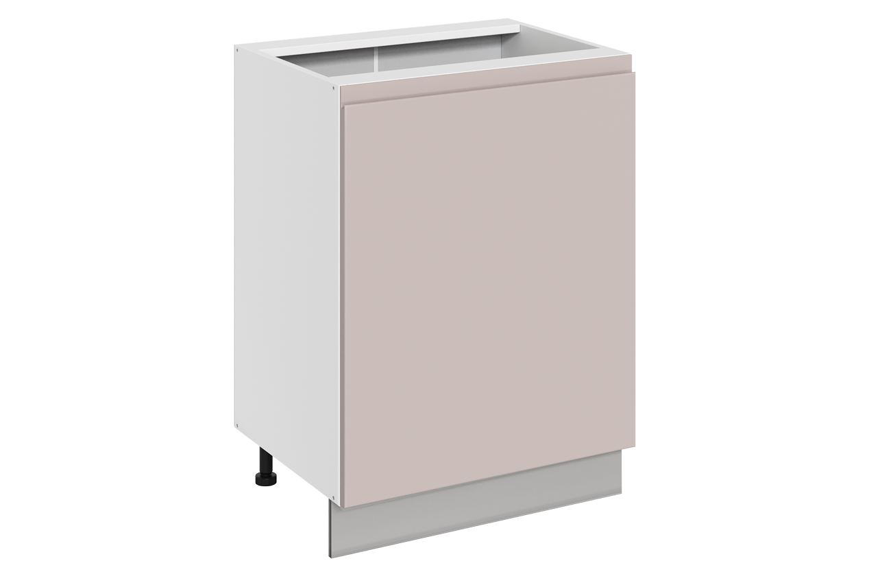 Фьюжн Шкаф рабочий L600 (1 дв. гл.) (левый) (эмаль) (белый/кофейный)