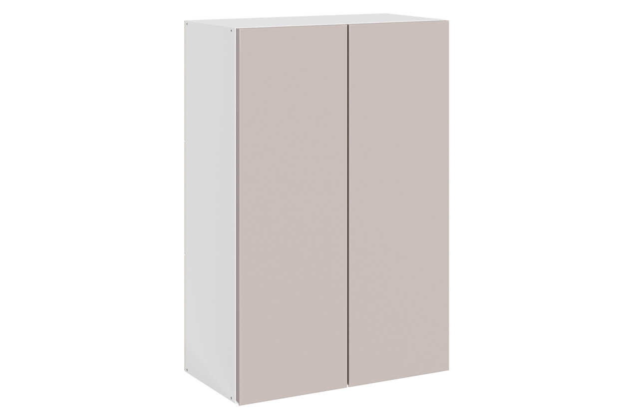 Фьюжн Шкаф навесной L600 Н900 (2 дв. гл.) (эмаль) (белый/кофейный)