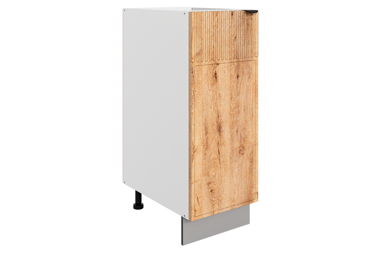 Бариста Шкаф рабочий L300 B500 (1 дв. гл.) (левый) (белый/дуб европейский матовый)