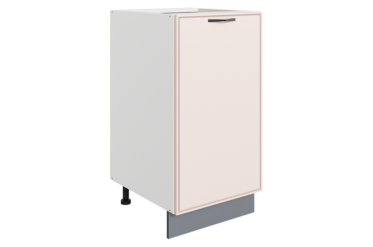 Монако Шкаф рабочий L400 (1 дв. гл.) (белый/айвори матовый)