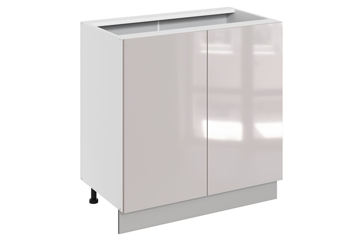 Кристи Шкаф рабочий L800 (2 дв. гл.) (эмаль) (белый/дымчатый глянец)