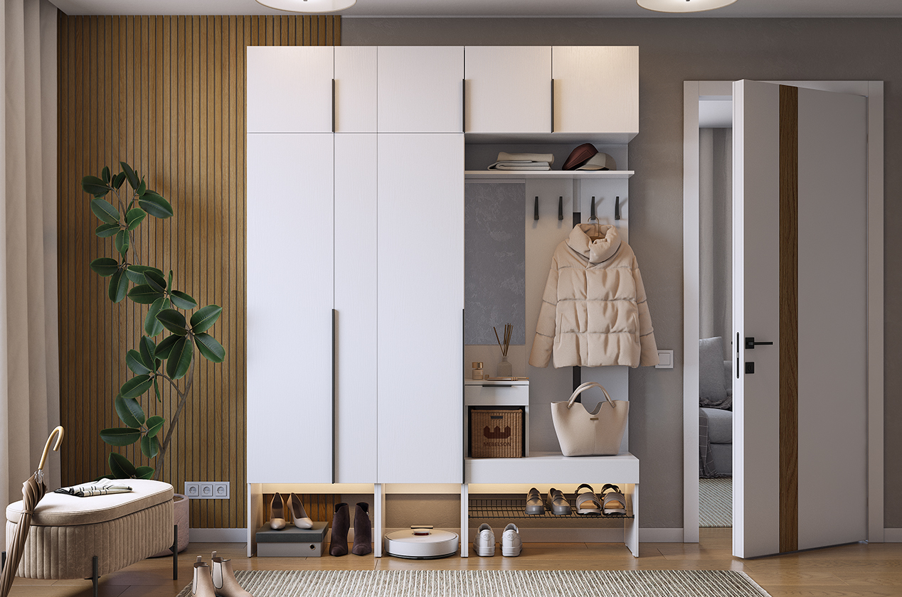 Прихожая "Баско К9" (белое дерево)