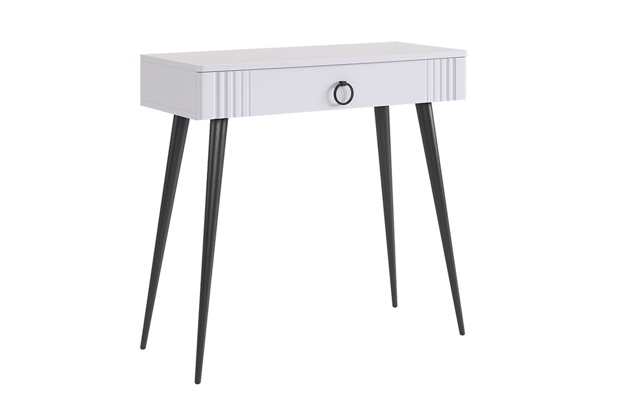 Ева Туалетный столик 2 (без зеркала) (белое дерево/белый матовый)