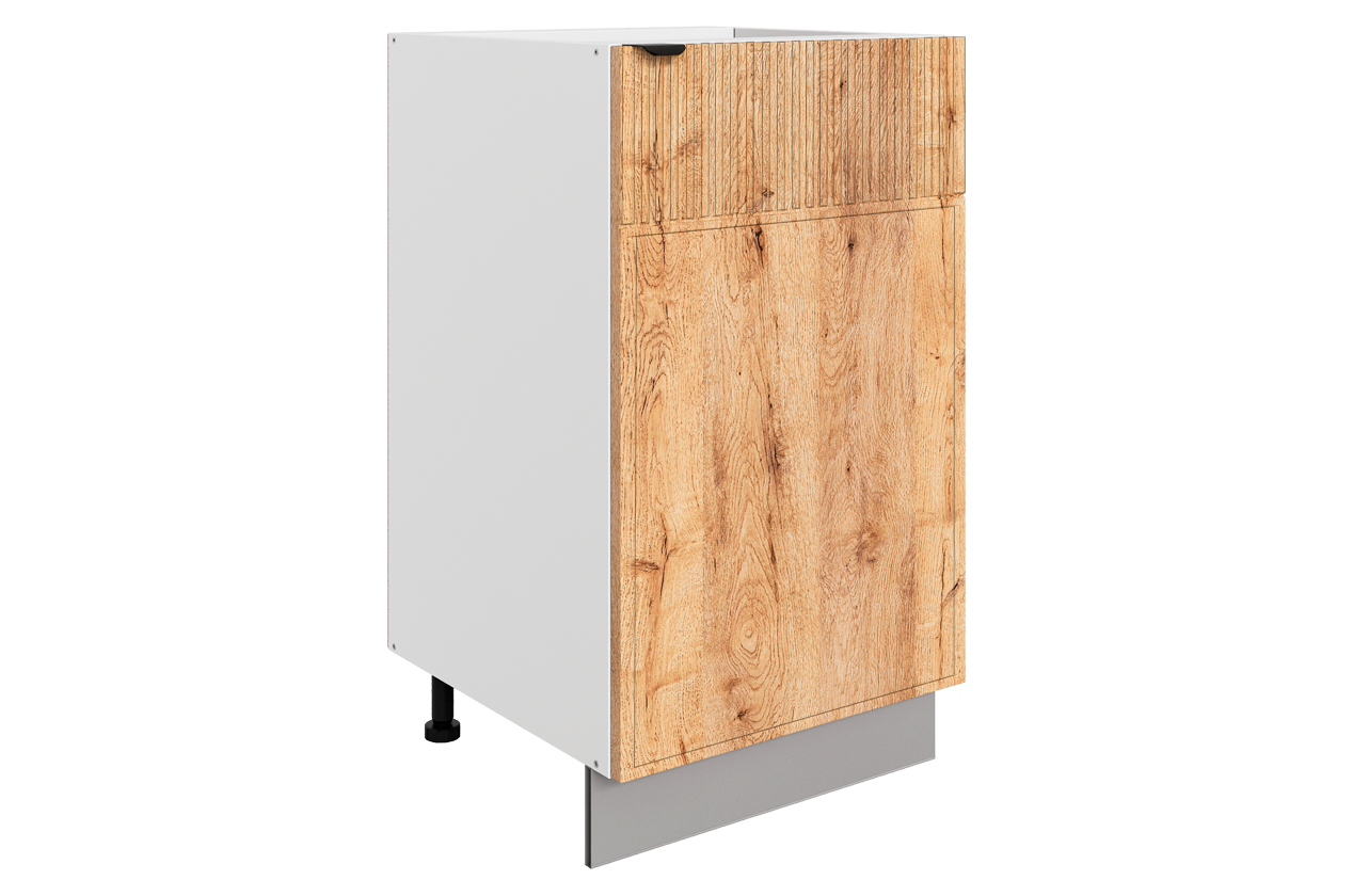 Бариста Шкаф рабочий L450 B500 (1 дв. гл.) (правый) (белый/дуб европейский матовый)