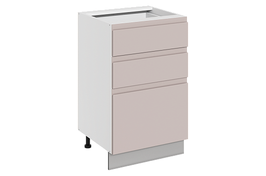 Фьюжн Шкаф рабочий L500 B500 Слим (3 ящ.) (эмаль) (белый/кофейный)