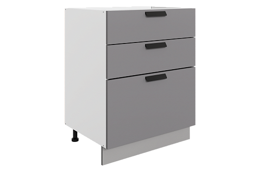 Джаз Шкаф рабочий L600 Старт (3 ящ.) (эмаль) (белый/серый)