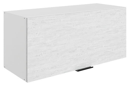 Стоун Шкаф навесной L800 Н360 (1 дв. гл.) (белый/белая скала)