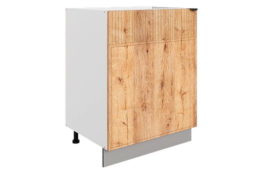 Бариста Шкаф рабочий L600 B500 (1 дв. гл.) (левый) (белый/дуб европейский матовый)