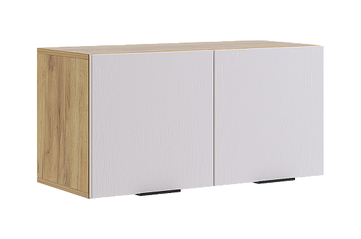 Бери Антресоль двухдверная (дуб крафт золотой/белое дерево)