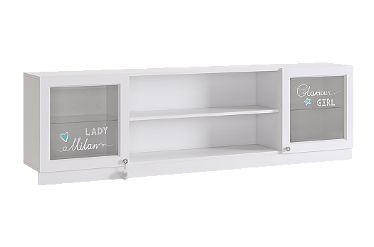 Гламур Секция навесная (белый/белый глянец)