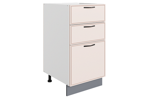 Монако Шкаф рабочий L400 B500 Слим (3 ящ.) (белый/айвори матовый)