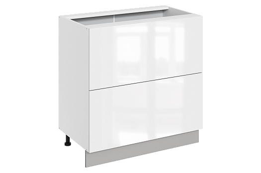 Кристи Шкаф рабочий L800 B500 Слим (2 ящ.) (эмаль) (белый/белый глянец)