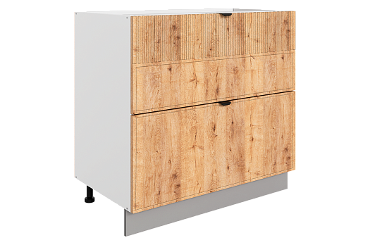 Бариста Шкаф рабочий L800 B500 Слим (2 ящ.) (белый/дуб европейский матовый)