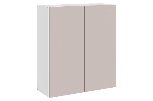 Фьюжн Шкаф навесной L800 Н900 (2 дв. гл.) (эмаль) (белый/кофейный)