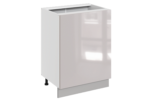Кристи Шкаф рабочий L600 (1 дв. гл.) (эмаль) (белый/дымчатый глянец)