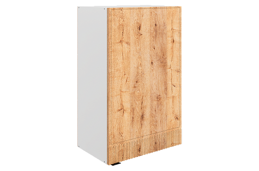 Бариста Шкаф навесной L500 Н900 (1 дв. гл.) (правый) (белый/дуб европейский матовый)