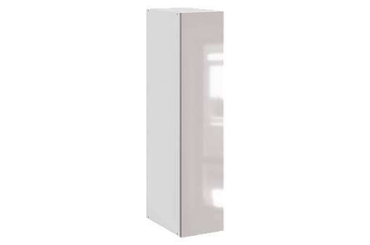 Кристи Шкаф навесной L200 Н900 (1 дв. гл.) (эмаль) (белый/дымчатый глянец)