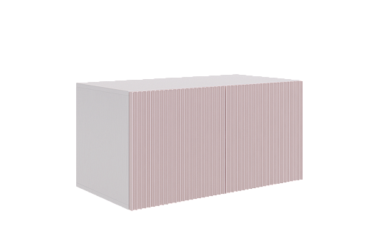Зефир Антресоль двухдверная 118.01 (белое дерево/пудра розовая (эмаль))
