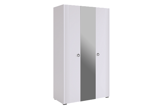 Ева Шкаф трехдверный 105.02 (белое дерево/белый матовый)