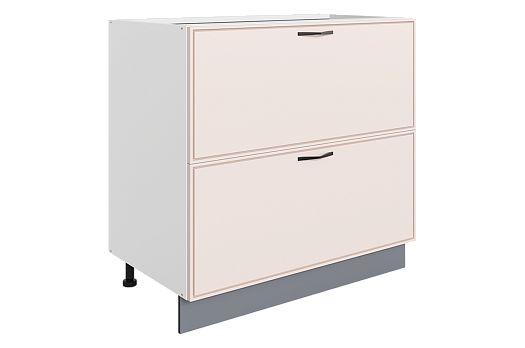 Монако Шкаф рабочий L800 B500 Слим (2 ящ.) (белый/айвори матовый)