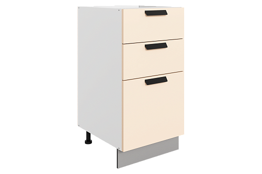 Джаз Шкаф рабочий L400 B500 Слим (3 ящ.) (эмаль) (белый/крем)