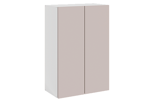 Фьюжн Шкаф навесной L600 Н900 (2 дв. гл.) (эмаль) (белый/кофейный)