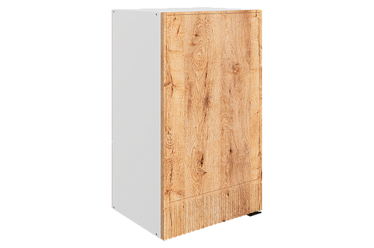 Бариста Шкаф навесной L400 Н720 (1 дв. гл.) (левый) (белый/дуб европейский матовый)