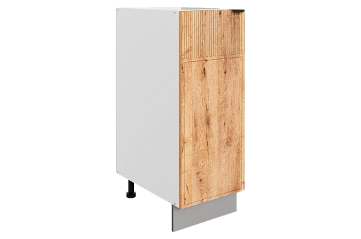 Бариста Шкаф рабочий L300 B500 (1 дв. гл.) (левый) (белый/дуб европейский матовый)