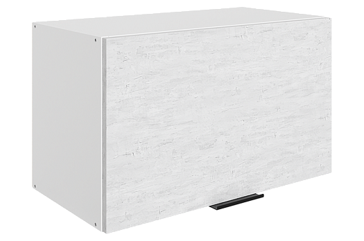 Стоун Шкаф навесной L600 Н360 (1 дв. гл.) (белый/белая скала)