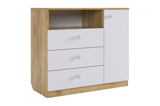 Форсаж Комод (дуб крафт золотой/белый)