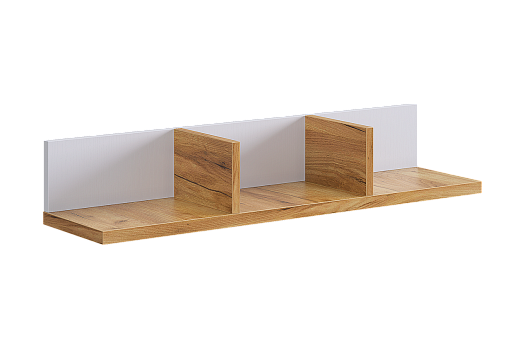 Полка навесная 2 Хюгге (белое дерево/дуб крафт золотой)