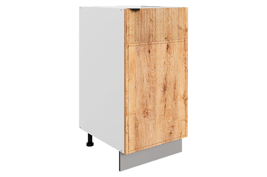 Бариста Шкаф рабочий L400 B500 (1 дв. гл.) (правый) (белый/дуб европейский матовый)