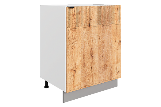 Бариста Шкаф рабочий L600 B500 (1 дв. гл.) (правый) (белый/дуб европейский матовый)