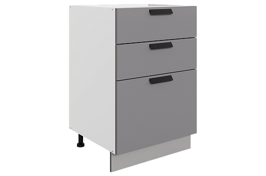 Джаз Шкаф рабочий L500 Старт (3 ящ.) (эмаль) (белый/серый)