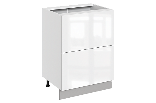 Кристи Шкаф рабочий L600 B500 Слим (2 ящ.) (эмаль) (белый/белый глянец)