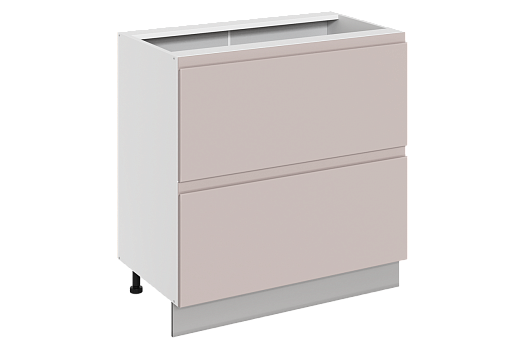 Фьюжн Шкаф рабочий L800 B500 Слим (2 ящ.) (эмаль) (белый/кофейный)