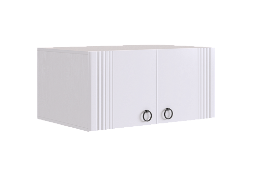 Ева Антресоль двухдверная116.01 (белое дерево/белый матовый)