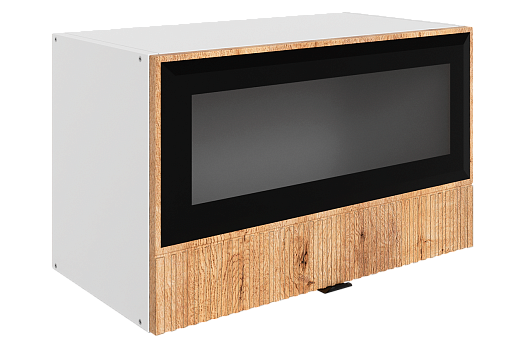 Бариста Шкаф навесной L600 Н360 (1 дв. рам.) (белый/дуб европейский матовый)