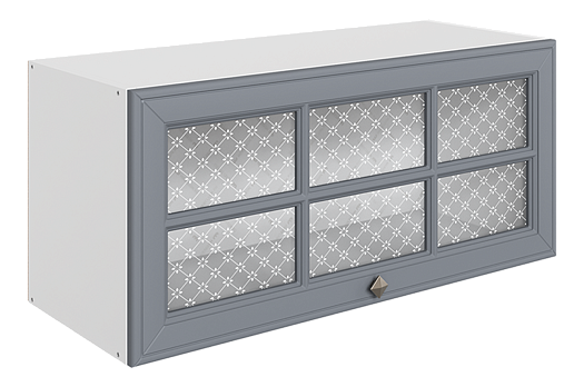 Мишель Шкаф навесной L800 Н360 (1 дв. реш.) (эмаль) (белый/серый)