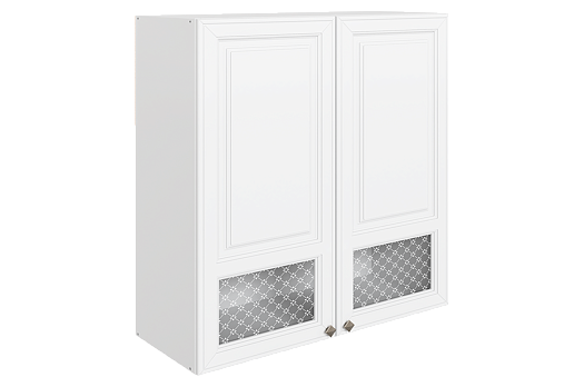 Мишель Шкаф навесной L800 Н900 (2 дв. окош.) (эмаль) (белый/белый)