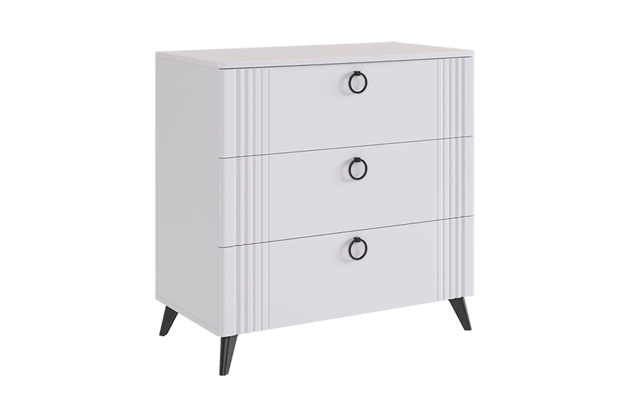 Ева Комод (белое дерево/белый матовый)
